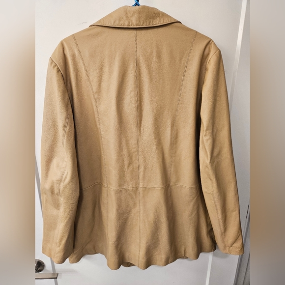 NWT - Leather Dialogue Tan Washable Jacket - Size 1X - Picture 6 of 7